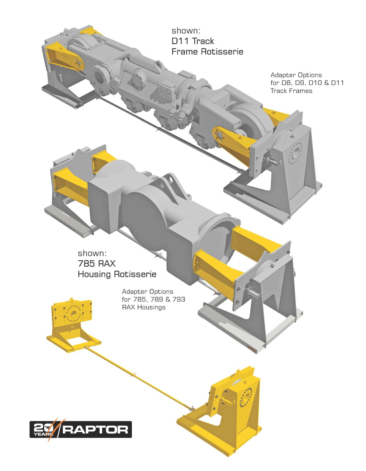 Dozer TRACK FRAME Rotisserie for a SAFE and EASY rebuild of D8, D9, D10 & D11 Track Frames